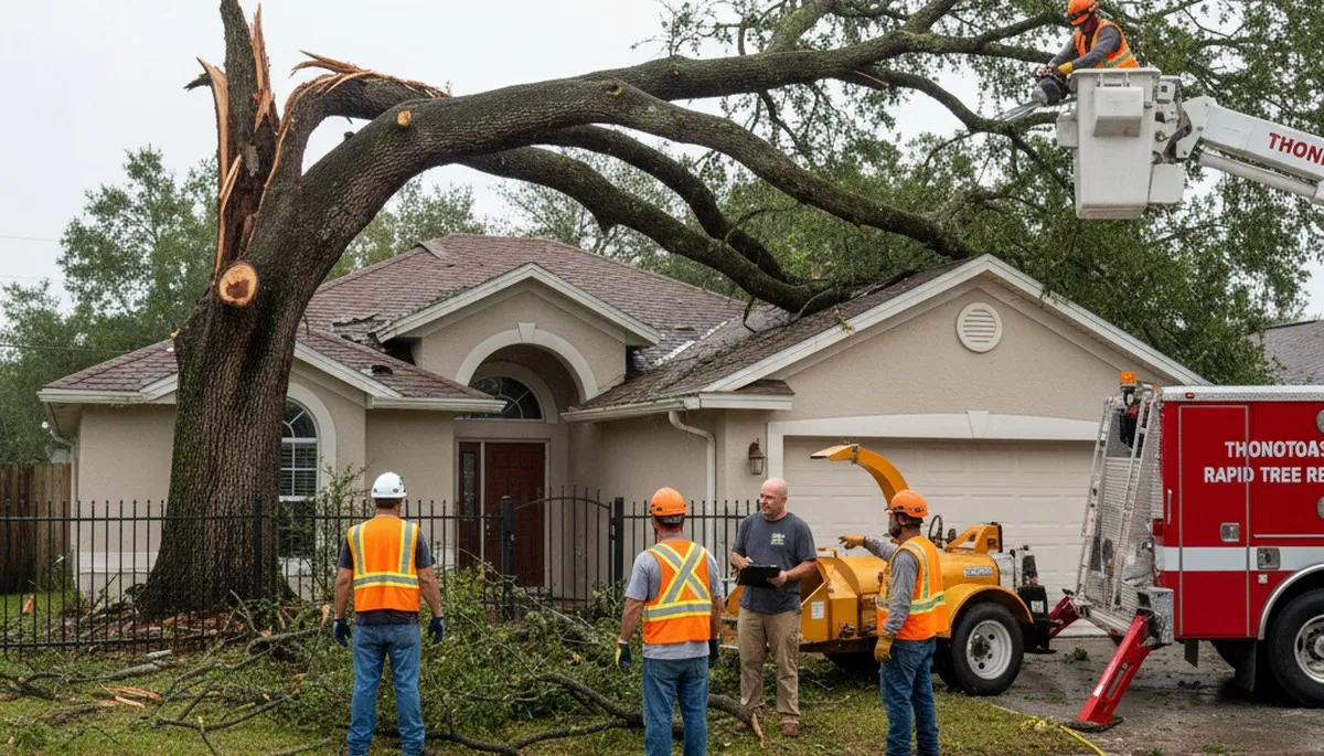 Emergency tree removal after storm damage in Thonotosassa, FL by Brandon tree service experts